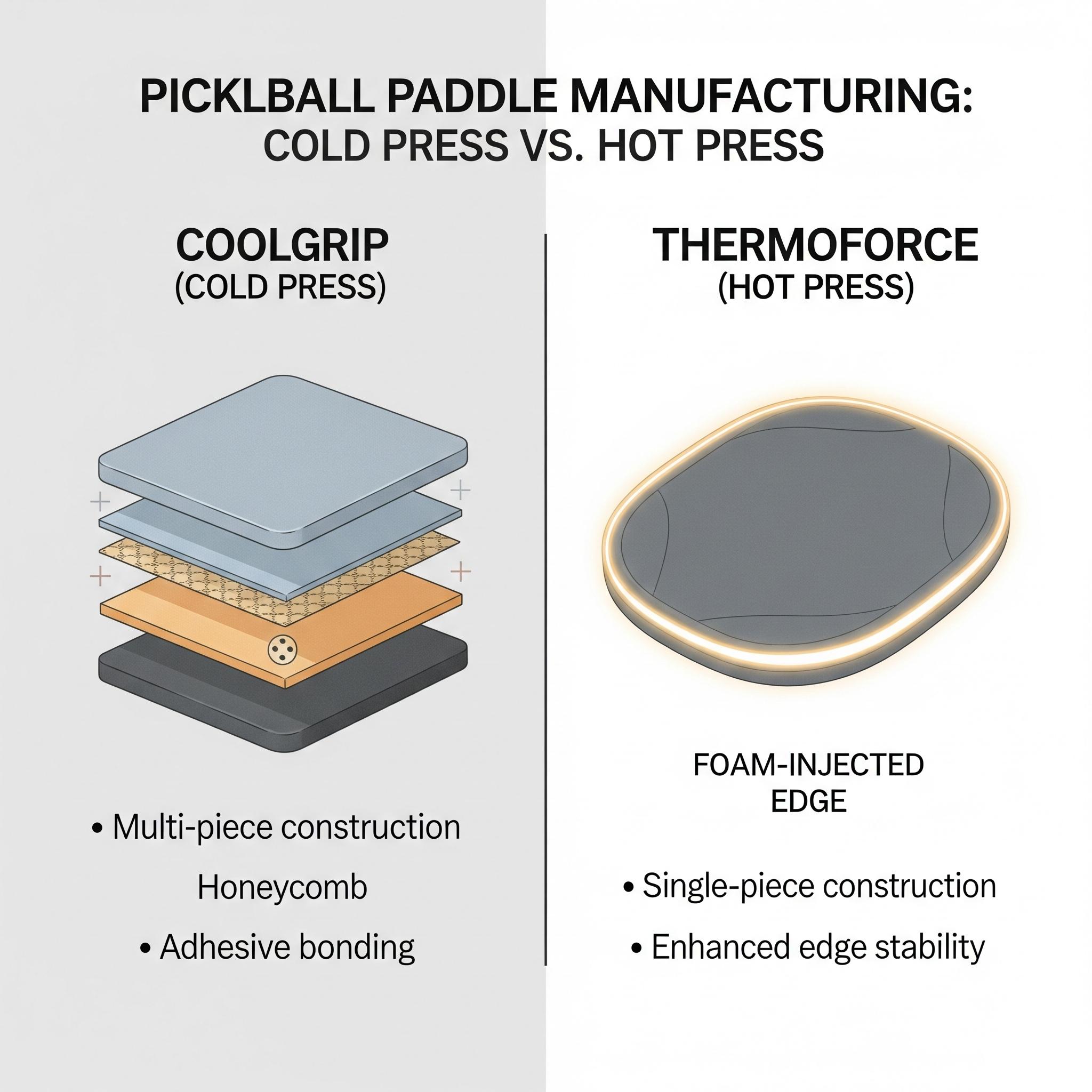 So sánh công nghệ ép lạnh Cold Press và ép nóng Hot Press vợt pickleball
